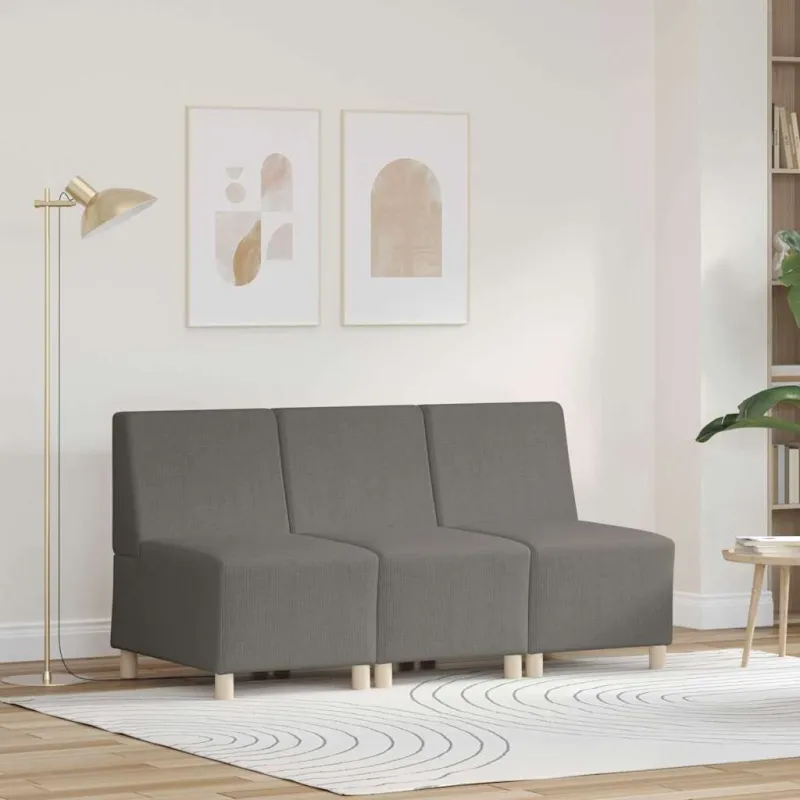 Modulinis sofa vienetas be rankų 3 pcs Šviesiai pilka