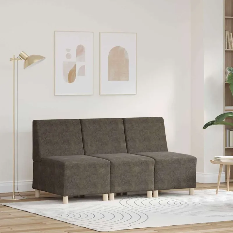 Modulinis sofa vienetas be rankų 3 pcs Tamsiai pilka