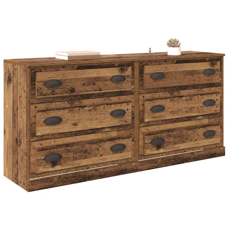 Šoninės lentynos 2 pcs Senovinis medis 70 x 35,5 x 67,5 cm