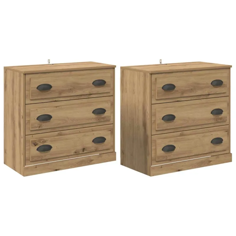 Šoninės lentynos 2 pcs Amatininkų ąžuolas 70 x 35,5 x 67,5 cm