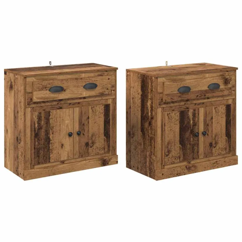 Šoninės lentynos 2 pcs Senovinis medis 70 x 35,5 x 67,5 cm
