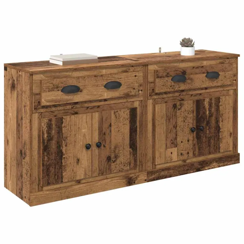 Šoninės lentynos 2 pcs Senovinis medis 70 x 35,5 x 67,5 cm