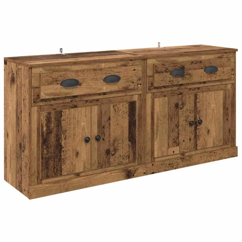 Šoninės lentynos 2 pcs Senovinis medis 70 x 35,5 x 67,5 cm