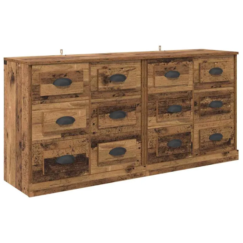 Šoninės lentynos 2 pcs Senovinis medis 70 x 35,5 x 67,5 cm
