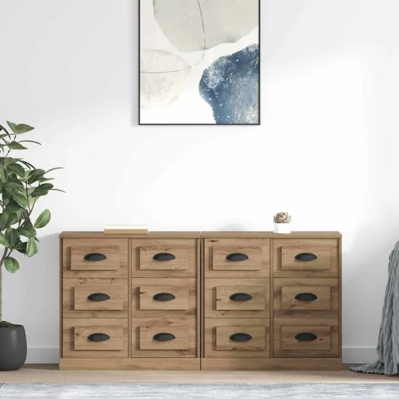 Šoninės lentynos 2 pcs Amatininkų ąžuolas 70 x 35,5 x 67,5 cm