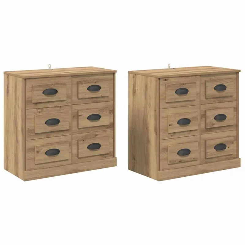 Šoninės lentynos 2 pcs Amatininkų ąžuolas 70 x 35,5 x 67,5 cm