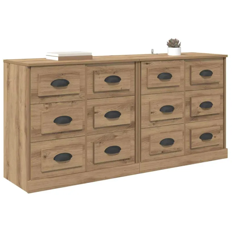 Šoninės lentynos 2 pcs Amatininkų ąžuolas 70 x 35,5 x 67,5 cm