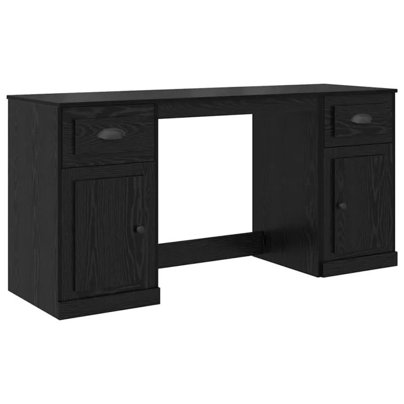 Stalas su spintele su stalčių Juodas ąžuolas 154,5 x 50 x 75 cm