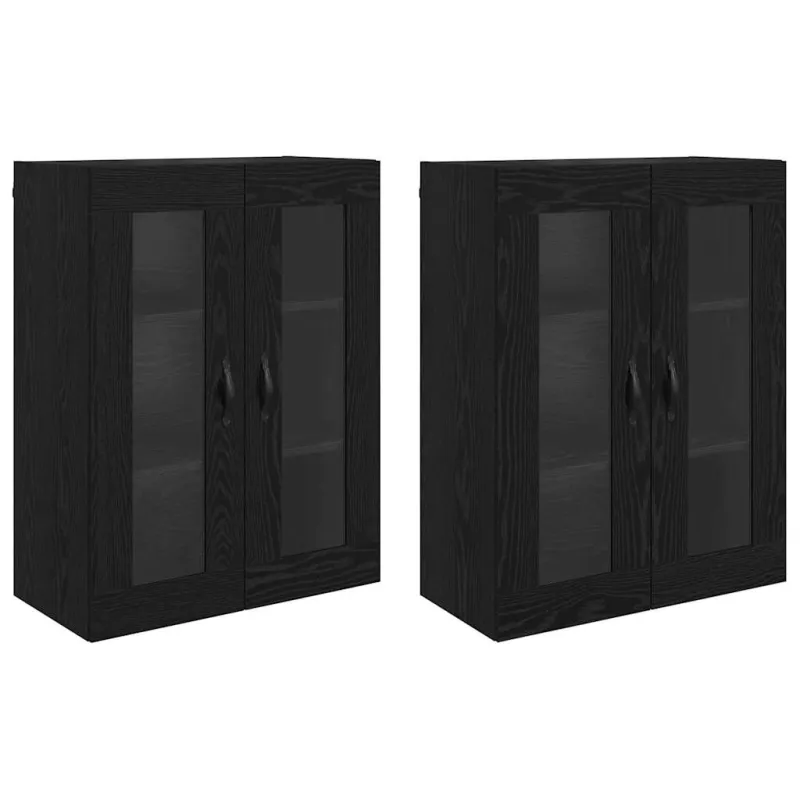Sieniniai baldai 2 pcs Juodas ąžuolas 69,5 x 34 x 90 cm