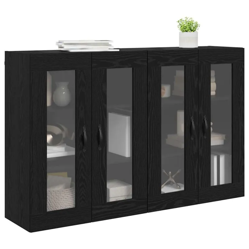 Sieniniai baldai 2 pcs Juodas ąžuolas 69,5 x 34 x 90 cm