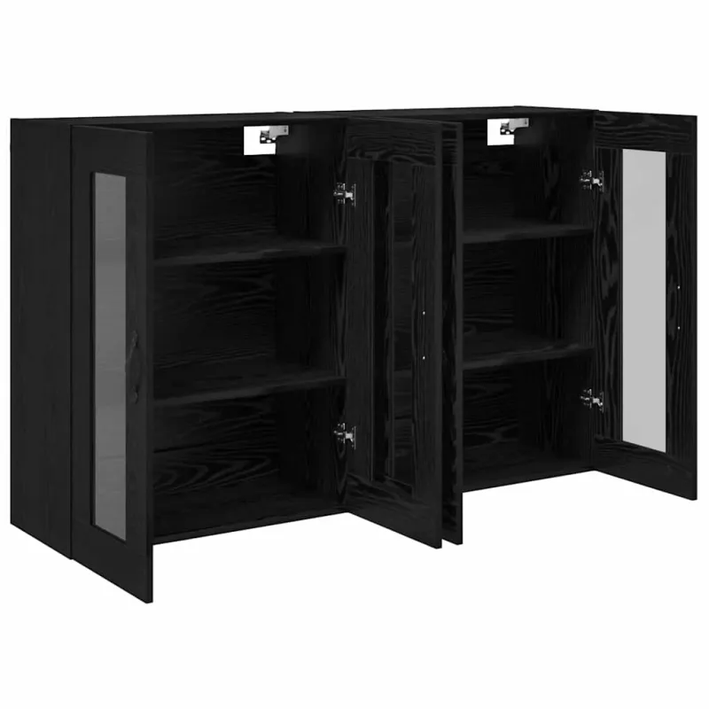 Sieniniai baldai 2 pcs Juodas ąžuolas 69,5 x 34 x 90 cm