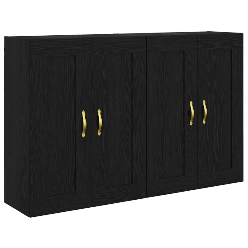 Prikabinama spinta 2 pcs Juodas ąžuolas 69,5 x 34 x 90 cm