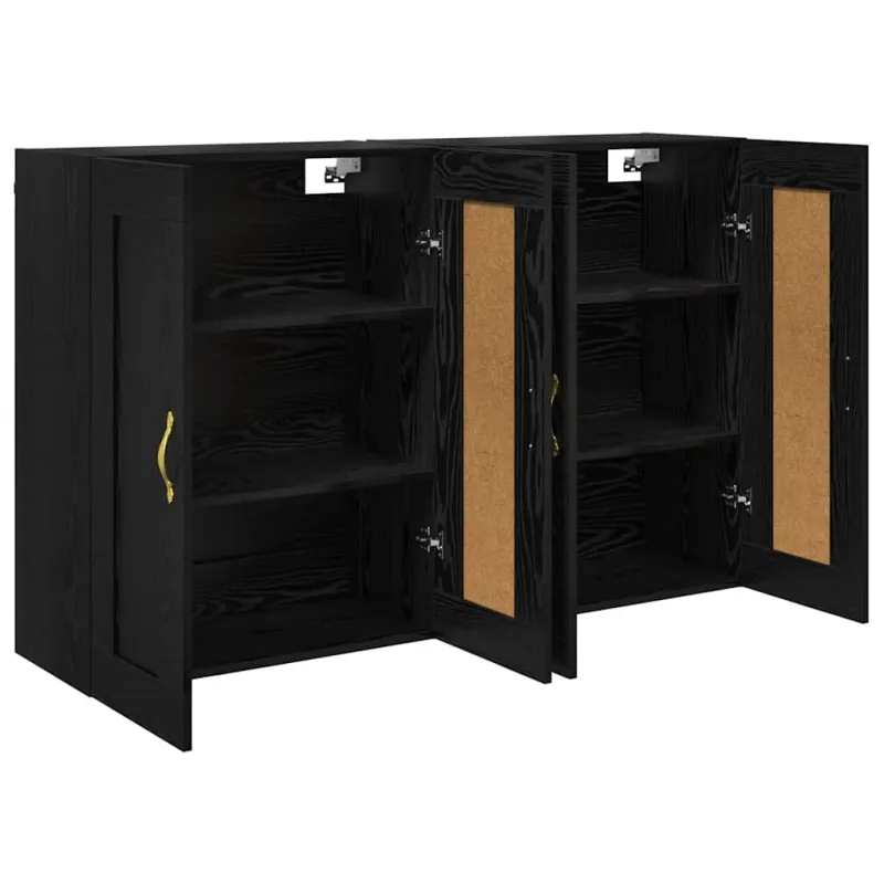 Prikabinama spinta 2 pcs Juodas ąžuolas 69,5 x 34 x 90 cm