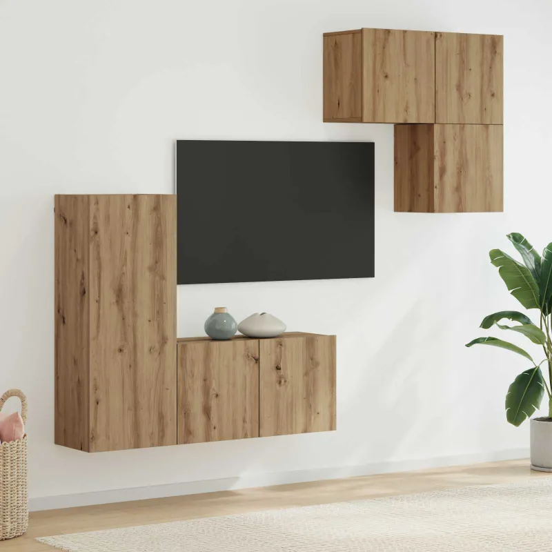 Televizoriaus spintelė 4 pcs Amatininkų ąžuolas