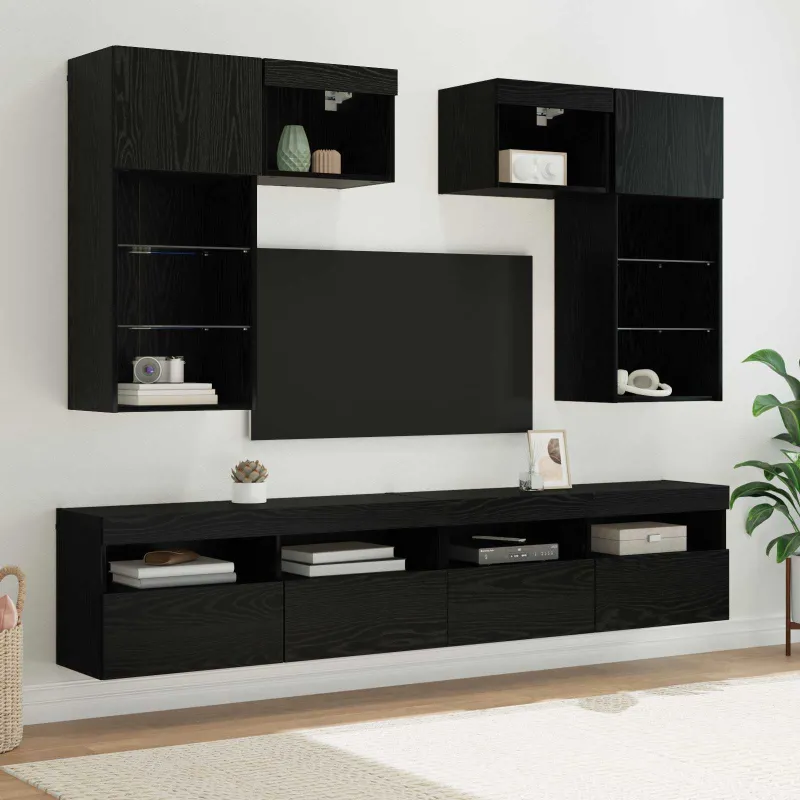 TV sieniniai vienetai 6 pcs 100 x 30 x 40 cm Amatininkų ąžuolas