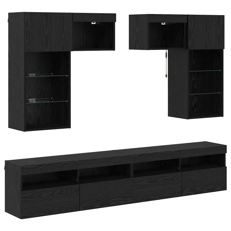 TV sieniniai vienetai 6 pcs 100 x 30 x 40 cm Amatininkų ąžuolas