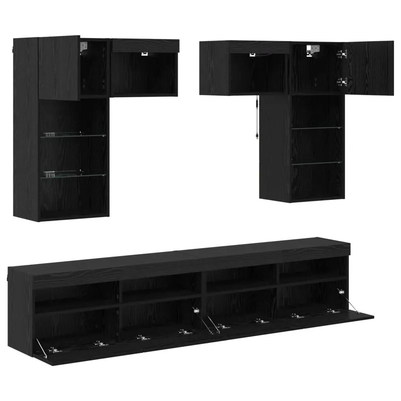 TV sieniniai vienetai 6 pcs 100 x 30 x 40 cm Amatininkų ąžuolas