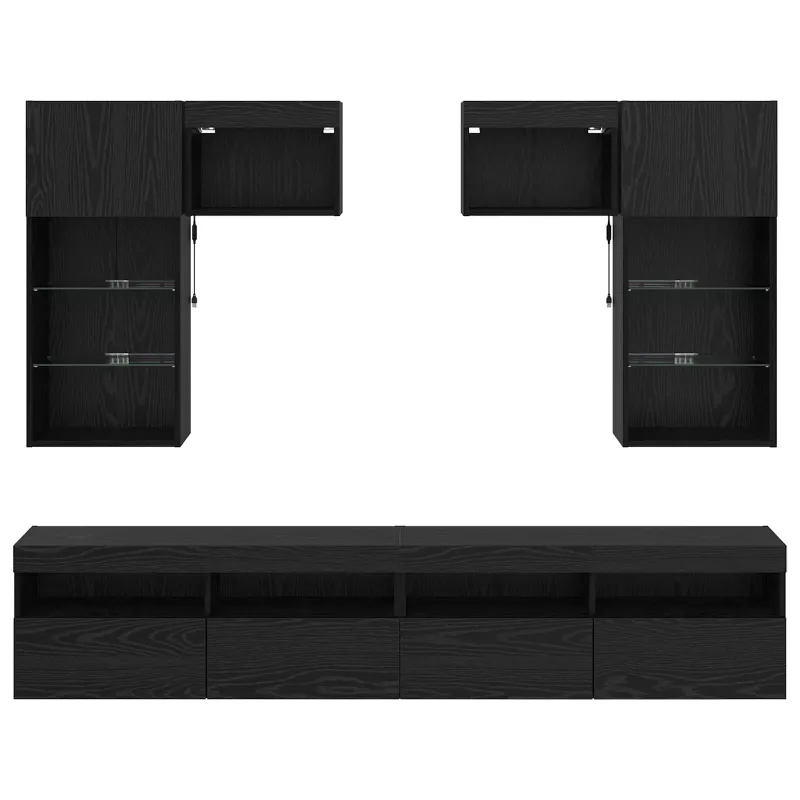TV sieniniai vienetai 6 pcs 100 x 30 x 40 cm Amatininkų ąžuolas