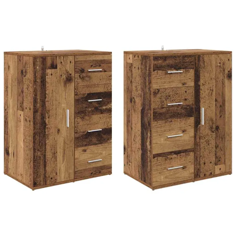 Šoninės lentynos Corona 2 pcs Senovinis medis 59 x 39 x 80 cm