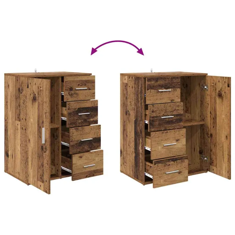 Šoninės lentynos Corona 2 pcs Senovinis medis 59 x 39 x 80 cm
