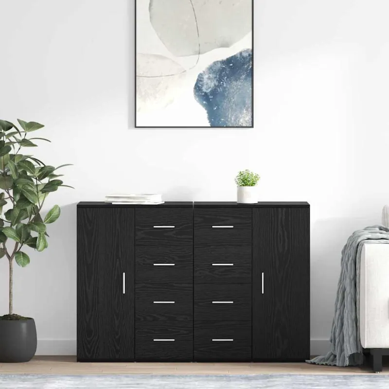 Šoninės lentynos Corona 2 pcs Juodas ąžuolas 59 x 39 x 80 cm