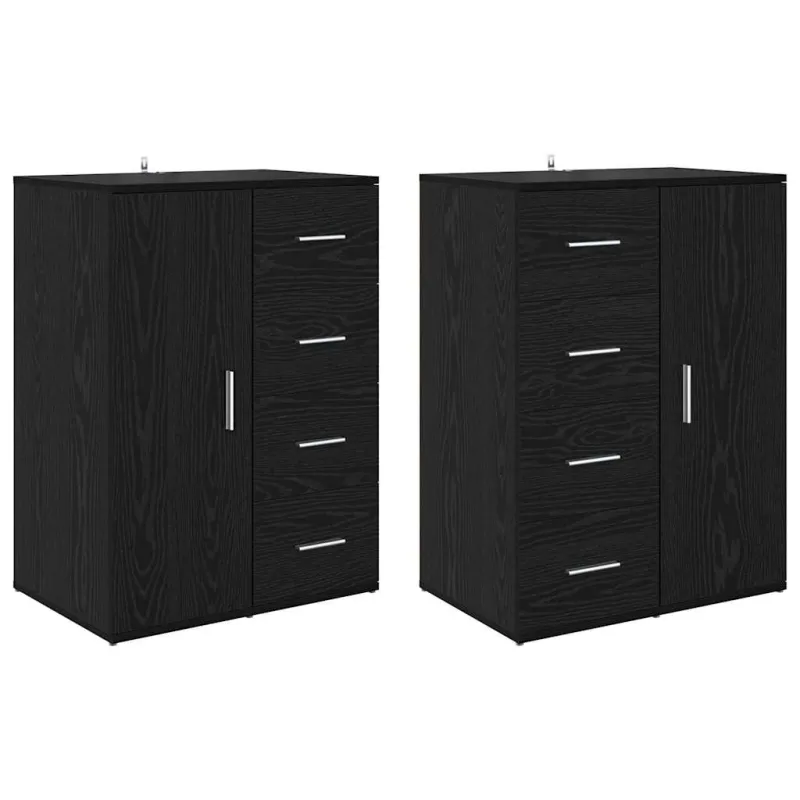 Šoninės lentynos Corona 2 pcs Juodas ąžuolas 59 x 39 x 80 cm