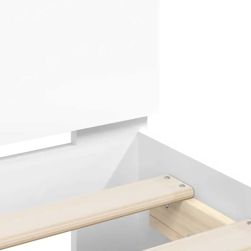 Lovos rėmas su LED Balta 137 x 190 cm Apdirbta mediena