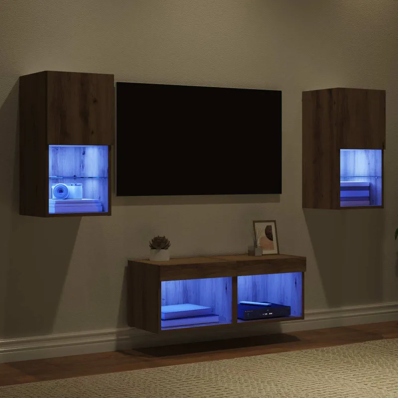 TV sieniniai spintelės 4 pcs Amatininkų ąžuolas