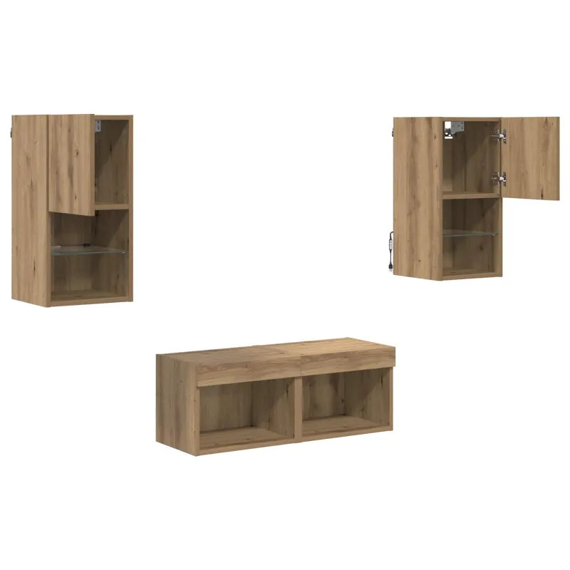 TV sieniniai spintelės 4 pcs Amatininkų ąžuolas
