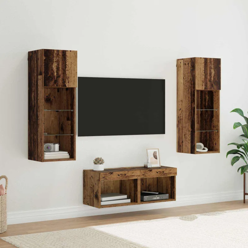 TV sieniniai spintelės 4 pcs Amatininkų ąžuolas