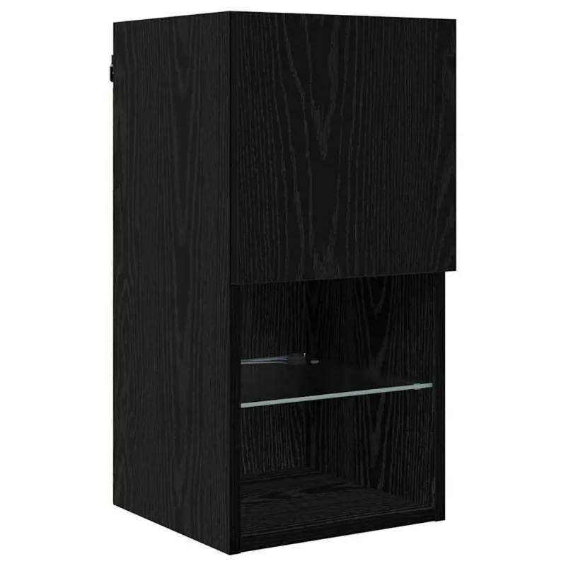 TV sieniniai vienetai 8 pcs Juodas ąžuolas Apdirbta mediena