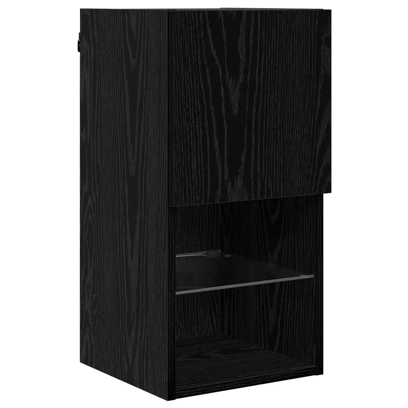 Televizoriaus sieninis modulis 6 pcs Juodas ąžuolas