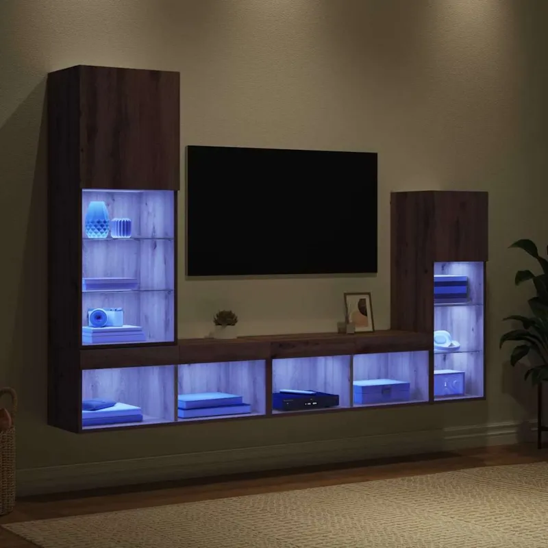 TV sieniniai vienetai 4 pcs Amatininkų ąžuolas Apdirbta mediena