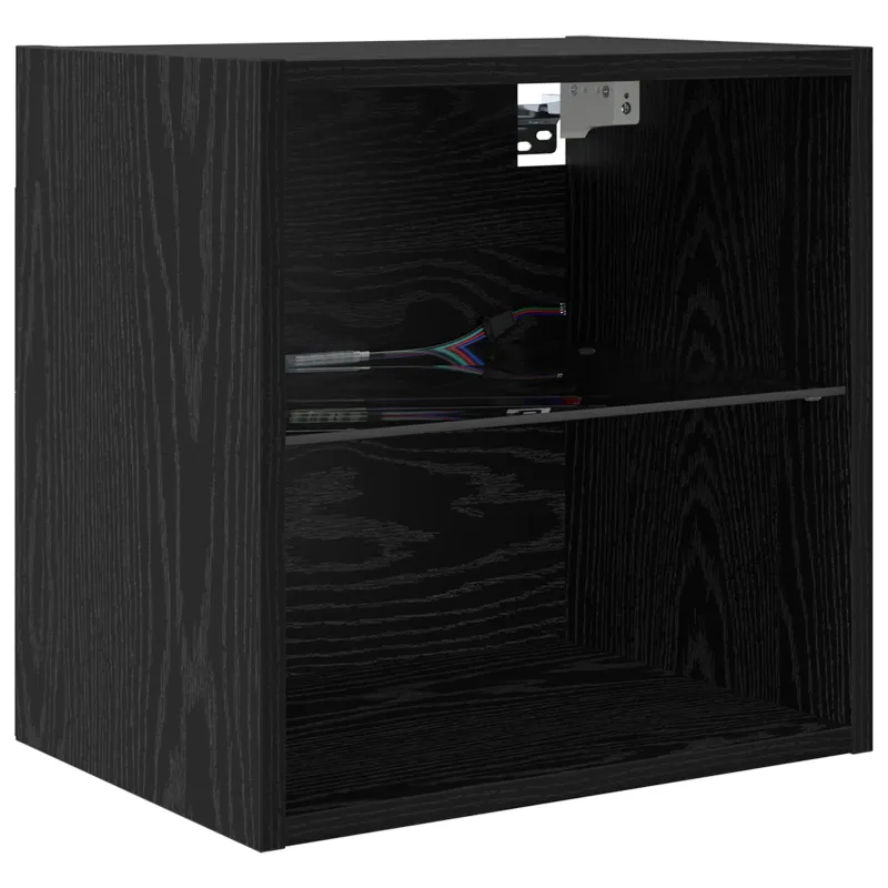 Televizorių sieniniai baldai su LED 5 pcs Juodas ąžuolas