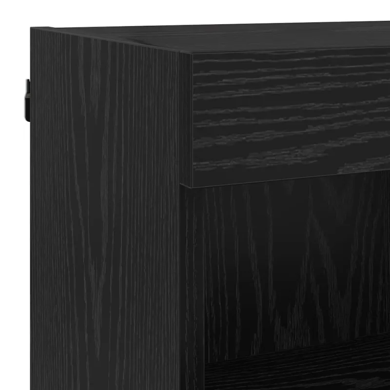 Televizorių sieniniai baldai su LED 6 pcs Juodas ąžuolas