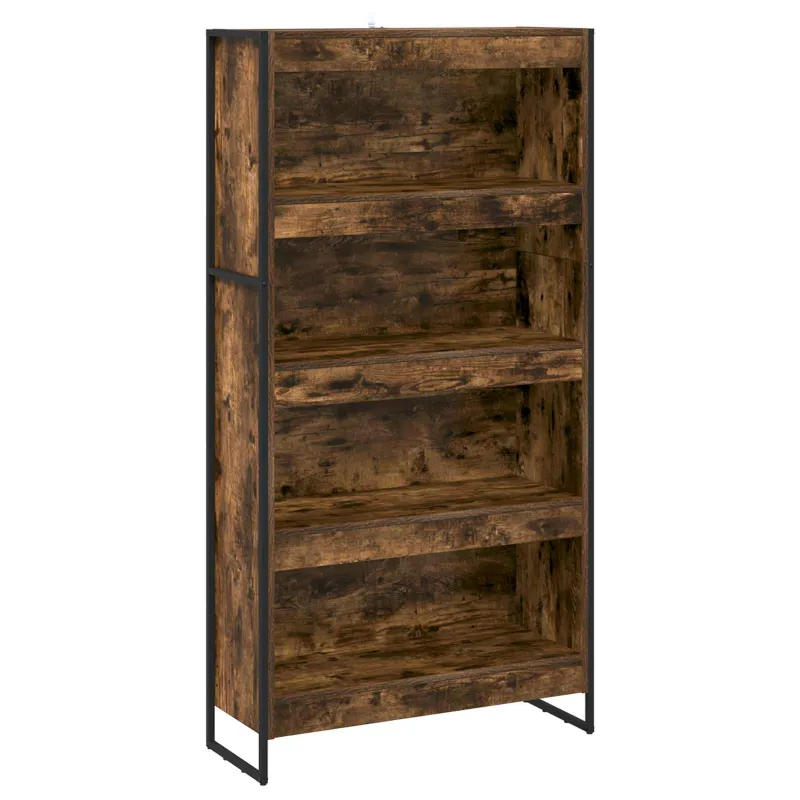 Knygų spinta 2 pcs Dūminis ąžuolas 80 x 30 x 155 cm