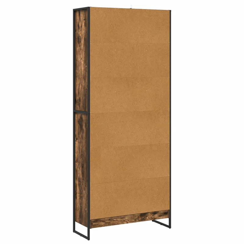 Knygų spinta 2 pcs Dūminis ąžuolas 80 x 30 x 189,5 cm