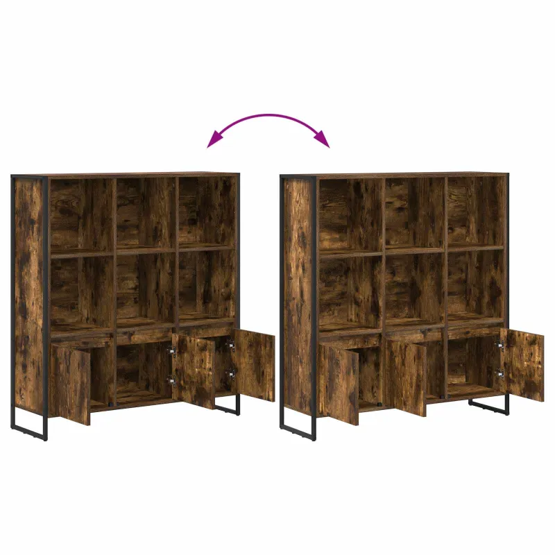 Knygų spinta 2 pcs Dūminis ąžuolas 99,5 x 30 x 108 cm