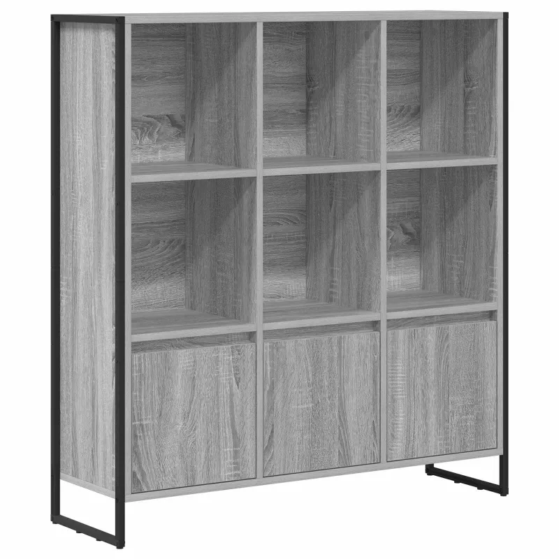 Knygų spinta 2 pcs Pilkas Sonoma 99,5 x 30 x 108 cm