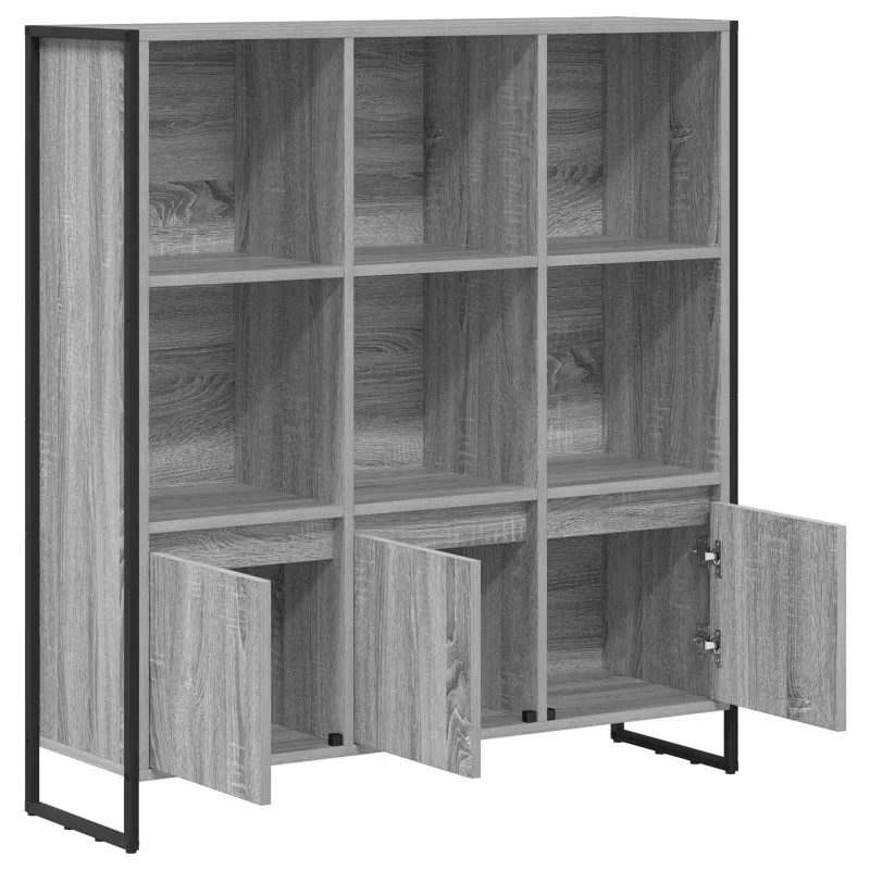 Knygų spinta 2 pcs Pilkas Sonoma 99,5 x 30 x 108 cm