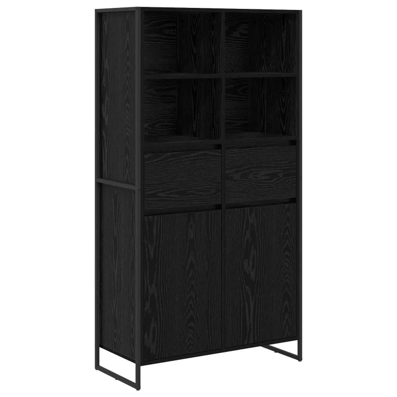 Kabalas su stalčių 2 pcs Juodas ąžuolas 81 x 36 x 150.5 cm