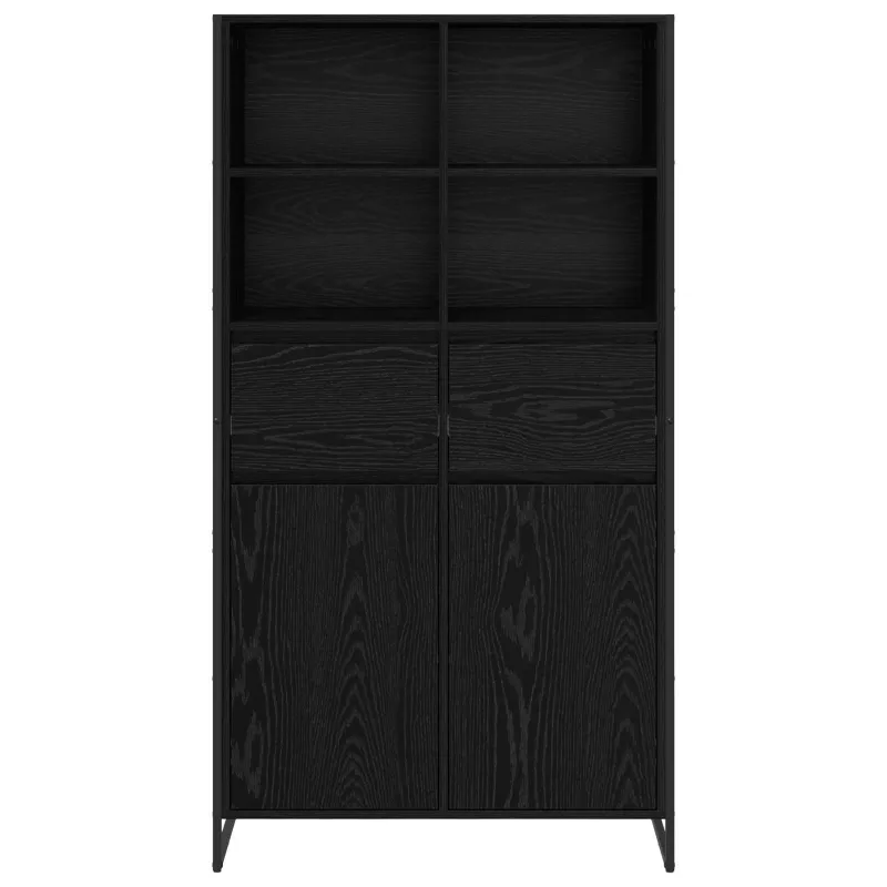 Kabalas su stalčių 2 pcs Juodas ąžuolas 81 x 36 x 150.5 cm