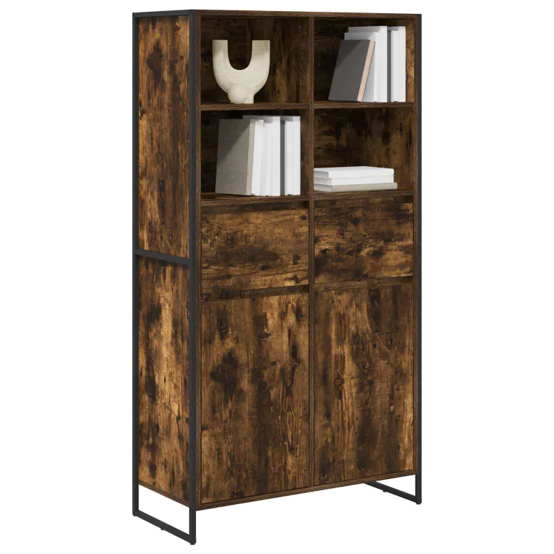 Kabalas su stalčių 2 pcs Dūminis ąžuolas 81 x 36 x 150.5 cm