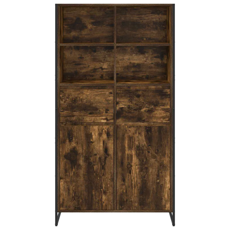 Kabalas su stalčių 2 pcs Dūminis ąžuolas 81 x 36 x 150.5 cm