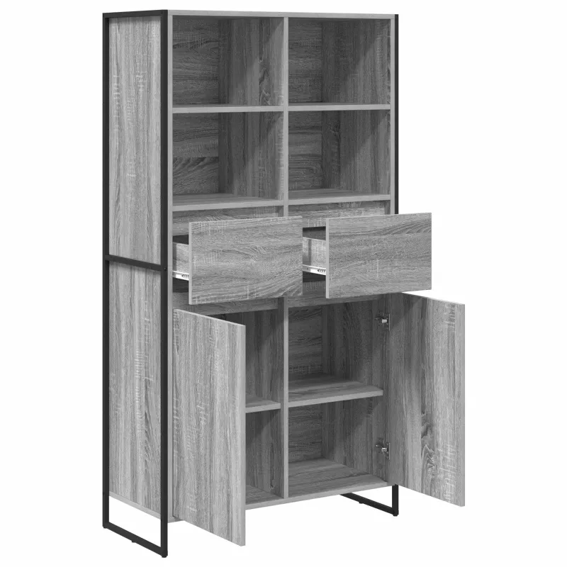 Kabalas 2 pcs Pilkas Sonoma 81 x 36 x 150.5 cm Apdirbta mediena