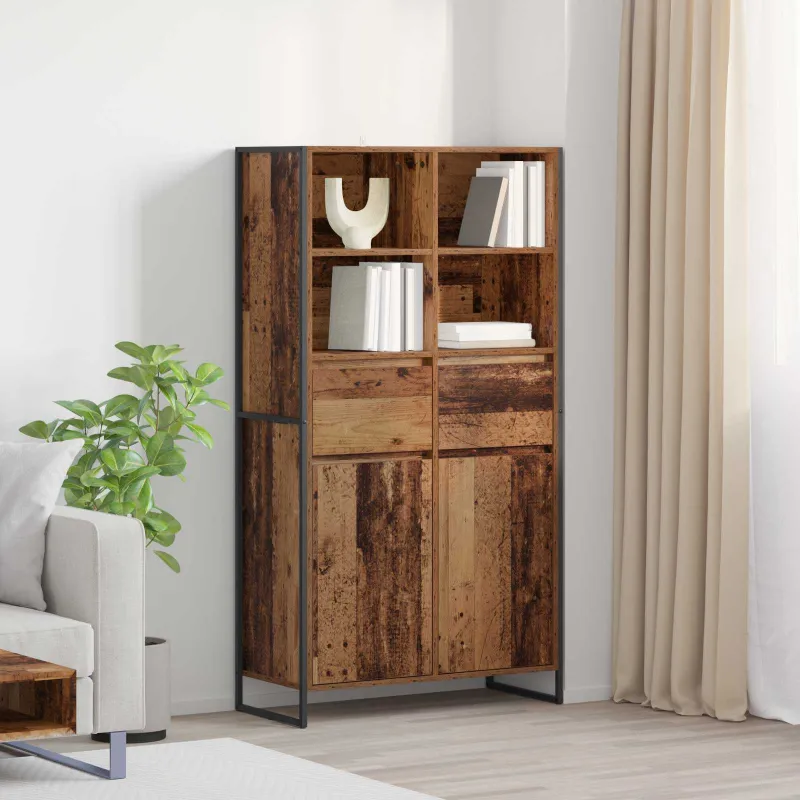 Kabalas su stalčių 2 pcs Senovinis medis 81 x 36 x 150.5 cm