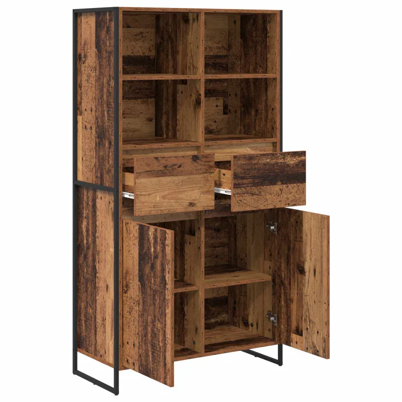 Kabalas su stalčių 2 pcs Senovinis medis 81 x 36 x 150.5 cm