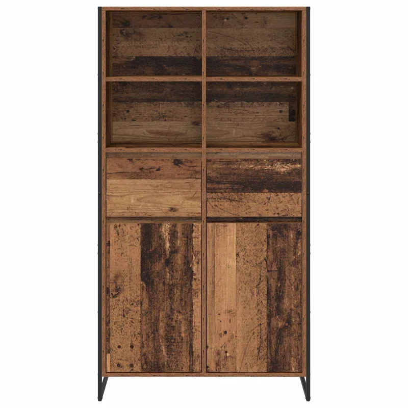 Kabalas su stalčių 2 pcs Senovinis medis 81 x 36 x 150.5 cm