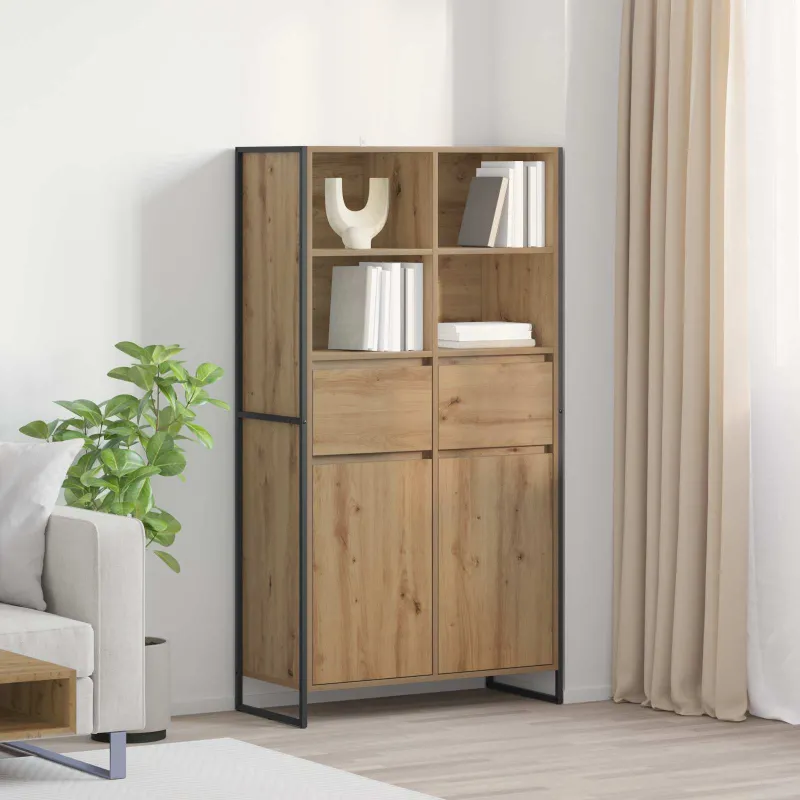 Kabalas su stalčių 2 pcs Meistrų ąžuolas 81 x 36 x 150.5 cm