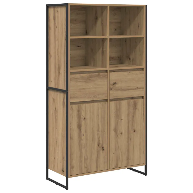 Kabalas su stalčių 2 pcs Meistrų ąžuolas 81 x 36 x 150.5 cm